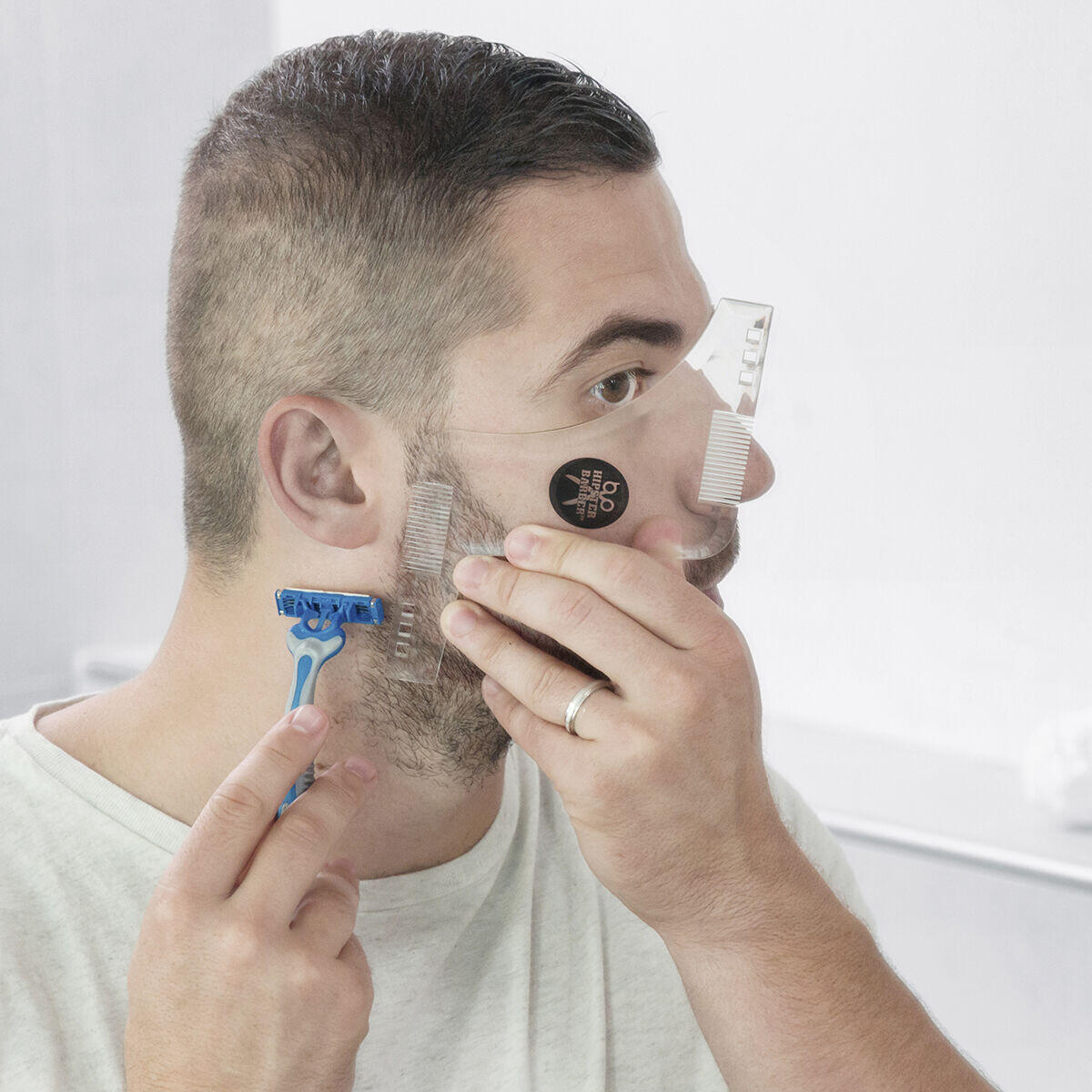 Plantilla para Afeitado de Barba Hipster Barber ByLumens