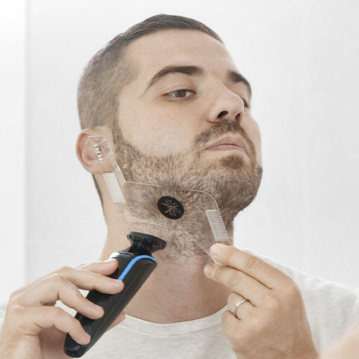 Plantilla para Afeitado de Barba Hipster Barber ByLumens